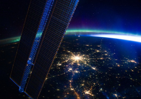 Москва из космоса ночью